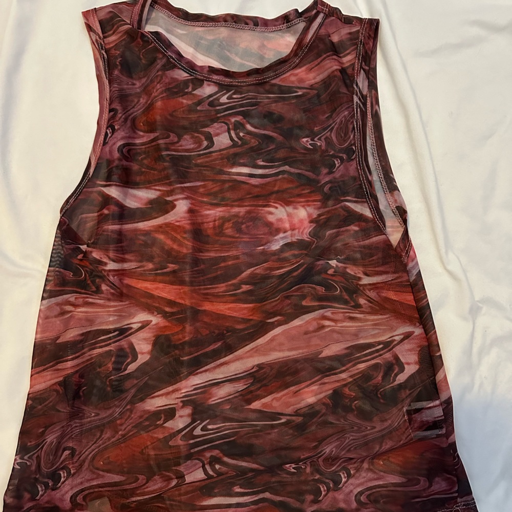 SHEIN curve- mesh tank top